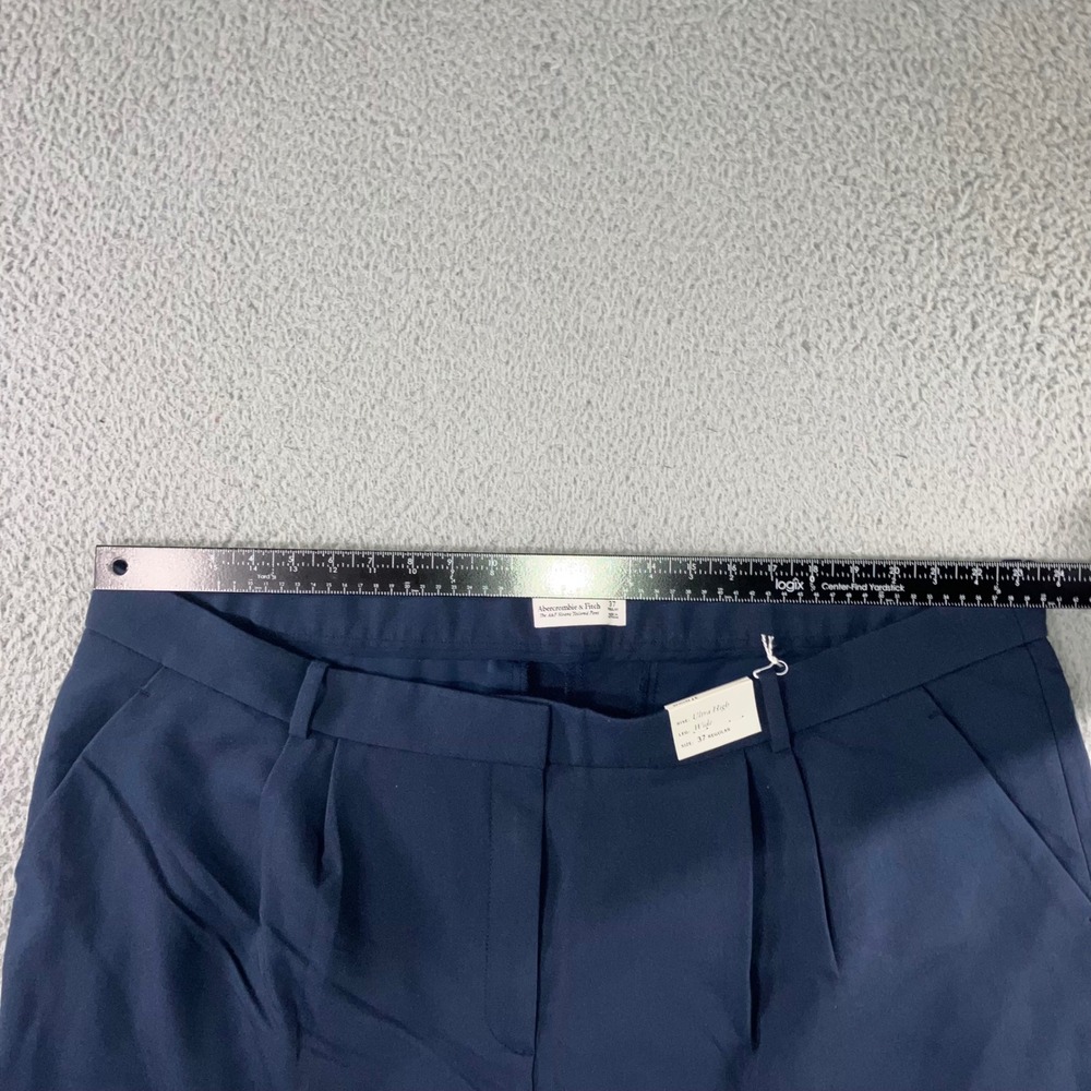 Abercrombie & Fitch Sloane Tailored Pant Women 37 Regular Navy Ultra High Wide - Picture 5 of 11